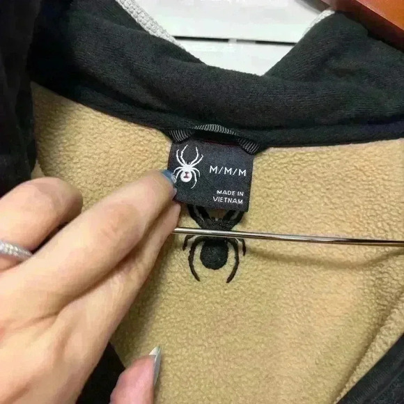 Spyder Mendoza Bonded Fleece Oatmeal Heather Sweater Zip Neck Size Medium - Picture 4 of 6